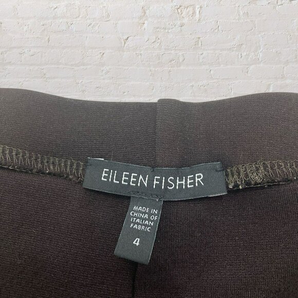 Eileen Fisher Wren Brown Stretch Crepe Slim Ankle Pants Pull-On Size 4 - Picture 9 of 11